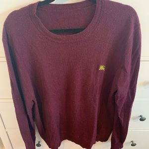 Men’s Maroon Burberry Cashmere Sweater